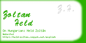zoltan held business card