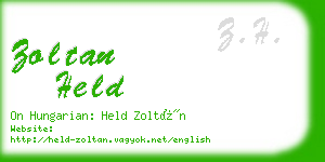 zoltan held business card